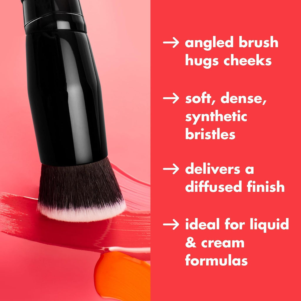 Camo Liquid Blush Brush, Angled Blush Brush Ideal for Applying & Blending Colors on Cheeks, Soft, Dense Bristles, Vegan & Cruelty-Free