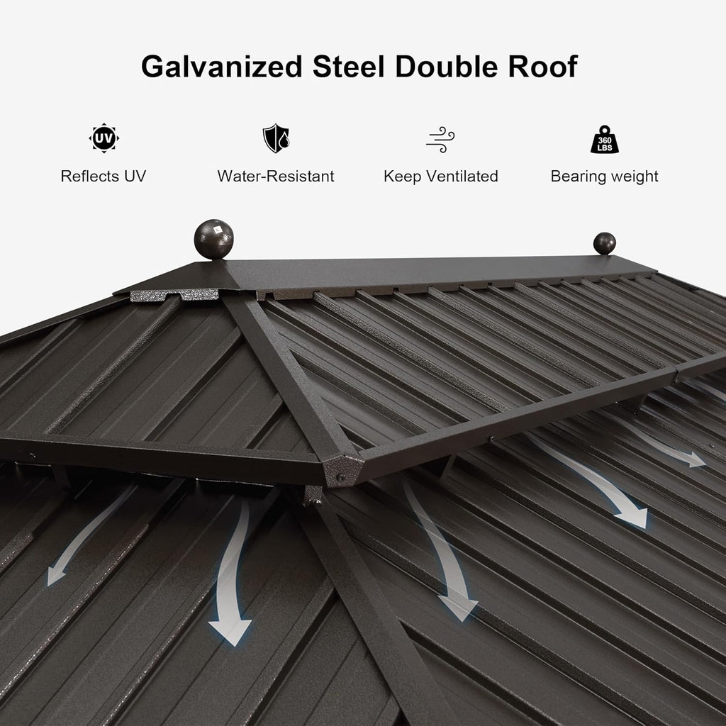 Transform your outdoor space with the  10' x 12' Hardtop Gazebo! ☀️ Perfect for your patio or backyard, this heavy-duty sunshade features netting and curtains for ultimate comfort. 🏡✨ #OutdoorLiving #GazeboGoals