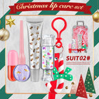 Christmas Lip Care Set Cute CANDY CANE Mini Keychain 4 Colors Trolley Case Hanging with Girls Lip Gloss