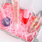 Christmas Lip Care Set Cute CANDY CANE Mini Keychain 4 Colors Trolley Case Hanging with Girls Lip Gloss