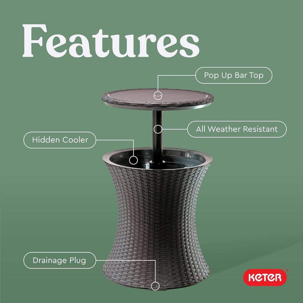 Chill in Style! 🍹✨  Pacific Cool Bar - Your Perfect Outdoor Patio & Hot Tub Side Table with 7.5 Gallon Cooler! #OutdoorLiving #CoolBar