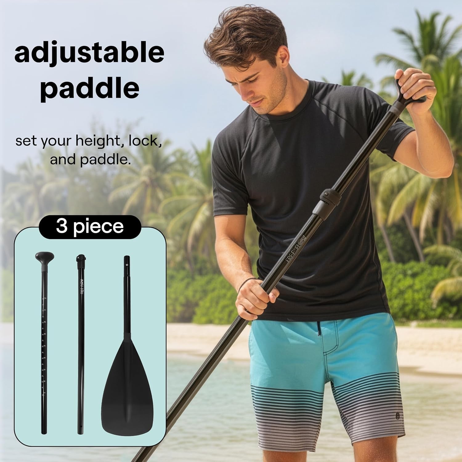 Stand up Inflatable Paddle Board with Premium SUP Accessories – Wide Stable Design with Non-Slip EVA Deck Pad for Adults and Youth of All Skill Levels