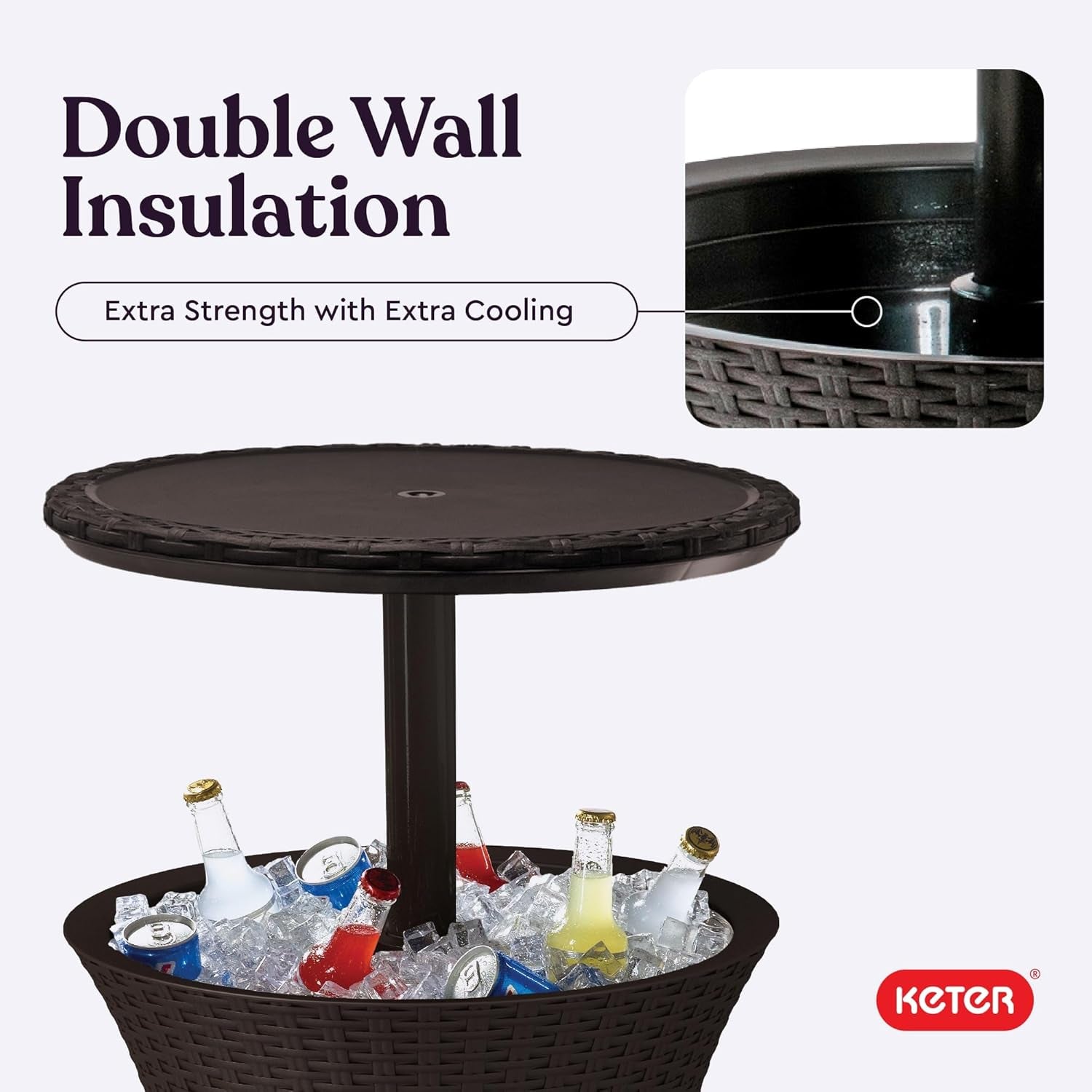 Chill in Style! 🍹✨  Pacific Cool Bar - Your Perfect Outdoor Patio & Hot Tub Side Table with 7.5 Gallon Cooler! #OutdoorLiving #CoolBar