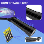 Pickleball Paddles Set Pickleball Rackets with 4 Wood Pickleball Paddles, 4 Pickleball Balls, 4 Grip Tape & Carry Bag, Pickleball Gifts