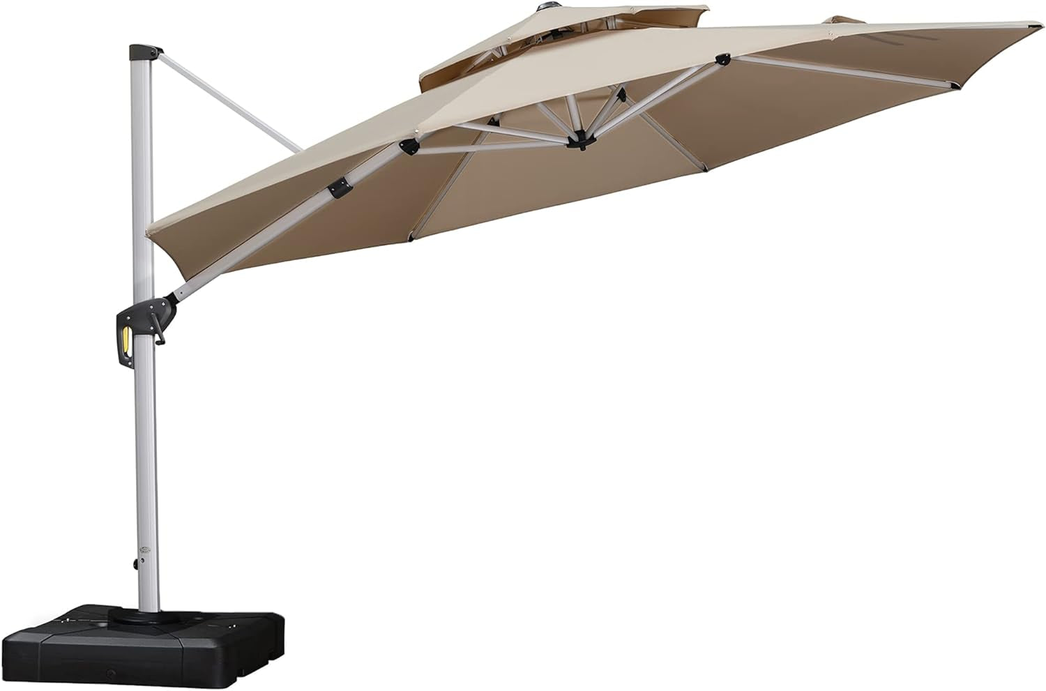 Stay cool in style with the  12ft Deluxe Patio Umbrella! Perfect for your garden or outdoor space, this chic beige offset umbrella is a must-have for sunny days! ☂️🌞 #OutdoorLiving #PatioGoals