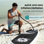 Stand up Inflatable Paddle Board with Premium SUP Accessories – Wide Stable Design with Non-Slip EVA Deck Pad for Adults and Youth of All Skill Levels