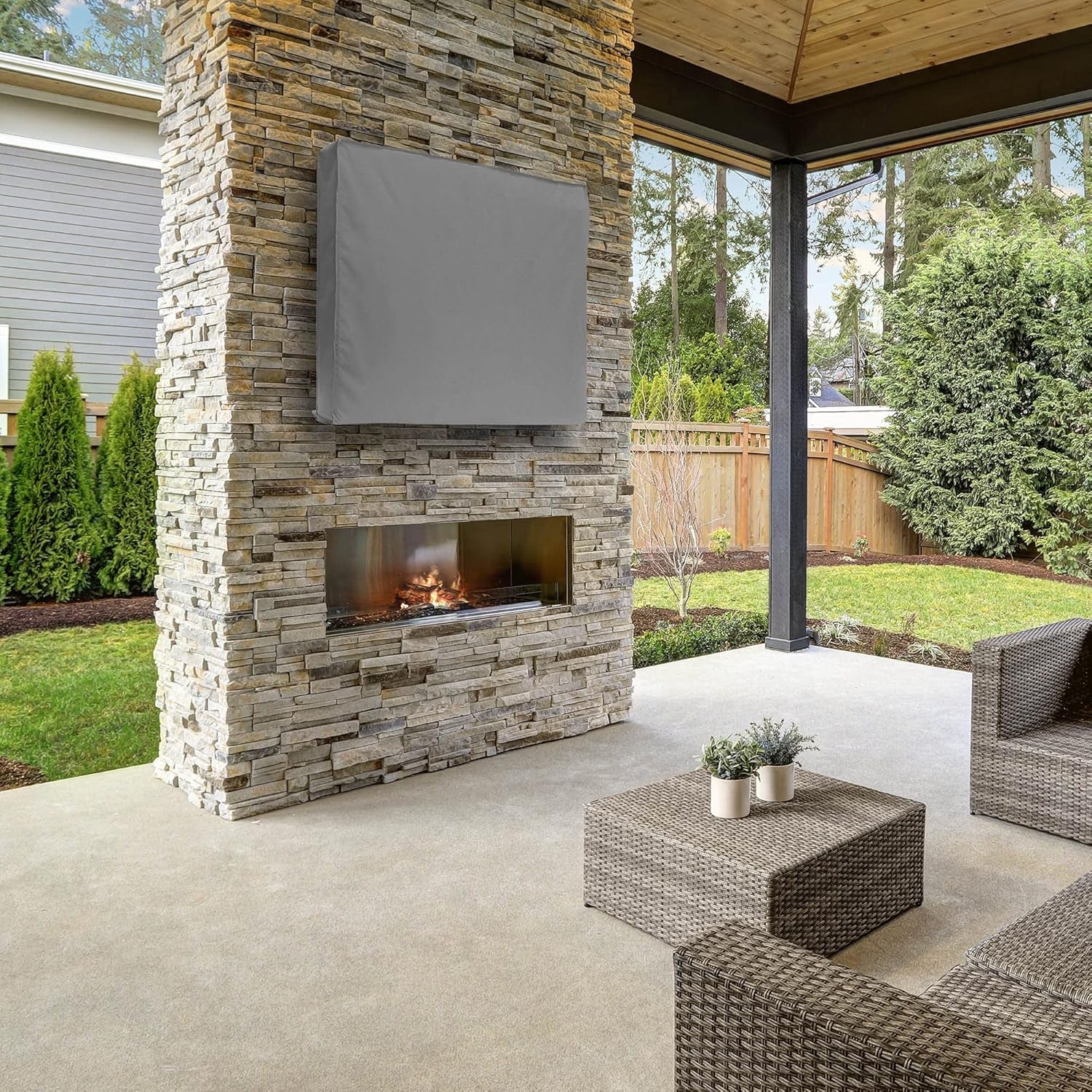 Protect Your Outdoor TV in Style! 🌧️📺 Slim Fit Cover for 58" to 62" Screens - Weatherproof & Dust Resistant - Grab Yours in Gray!