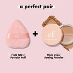 Halo Glow Powder Puff, Soft, Reusable Powder Puff for Applying Loose or Pressed Powders, Easily Conforms to the Face, Vegan & Cruelty-Free