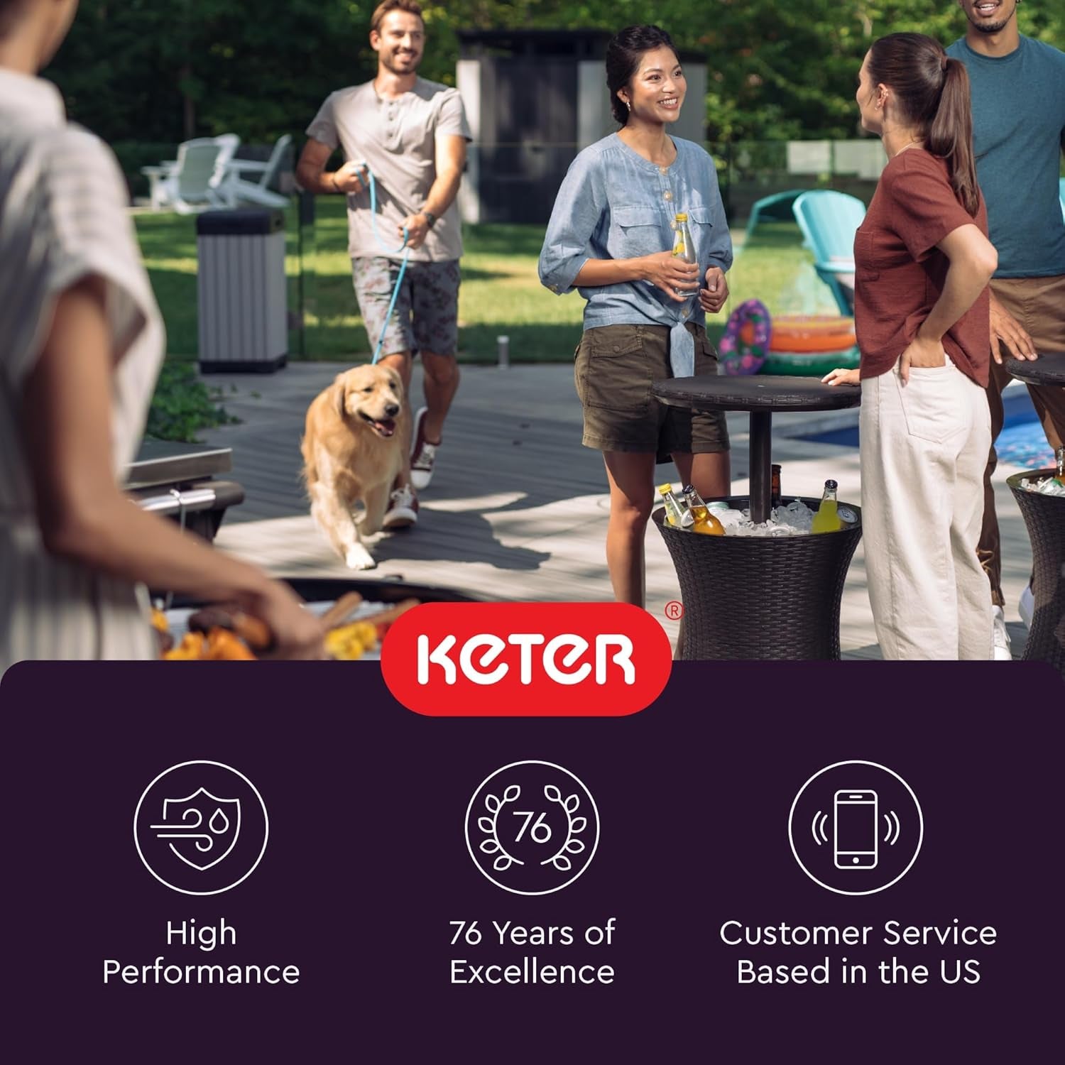 Chill in Style! 🍹✨  Pacific Cool Bar - Your Perfect Outdoor Patio & Hot Tub Side Table with 7.5 Gallon Cooler! #OutdoorLiving #CoolBar